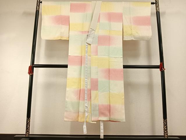 平和屋着物●長襦袢 袷 市松文様 正絹 逸品 AABI1937fy