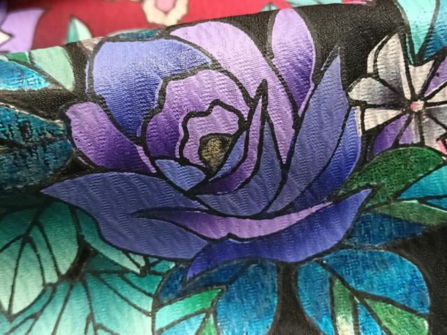 平和屋着物●豪華振袖 花蝶文 暈し染め 金銀彩 正絹 逸品 AABI1950fy
