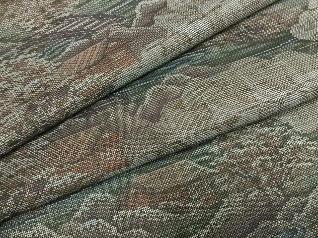平和屋着物●本場大島紬 カタス9マルキ 風景文 反端付き 正絹 逸品 AABI1951fy