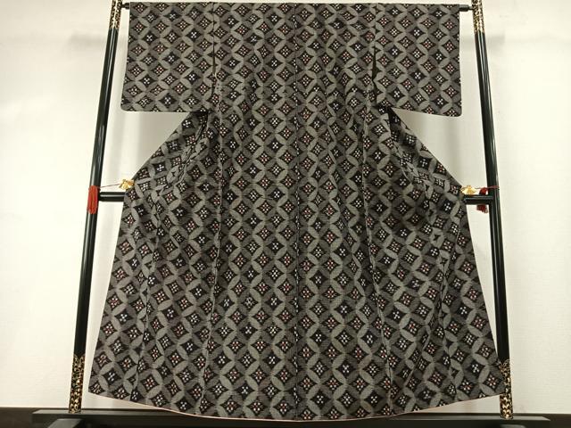 平和屋着物●久留米絣 七宝文 綿 逸品 AABI1971fy