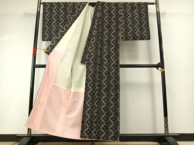 平和屋着物●久留米絣 七宝文 綿 逸品 AABI1971fy