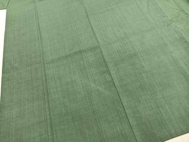 平和屋着物●結城紬 色無地 老竹色 ますいわ屋扱い 正絹 逸品 AABI1977fy