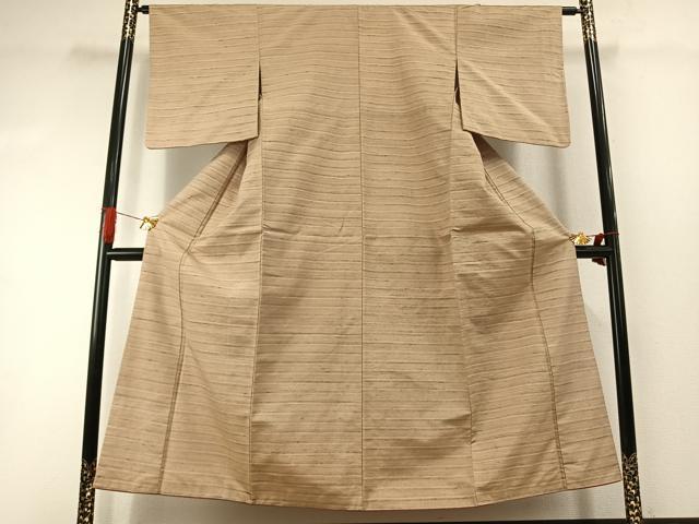 平和屋着物●上質な紬 横縞 正絹 逸品 AABI1981fy