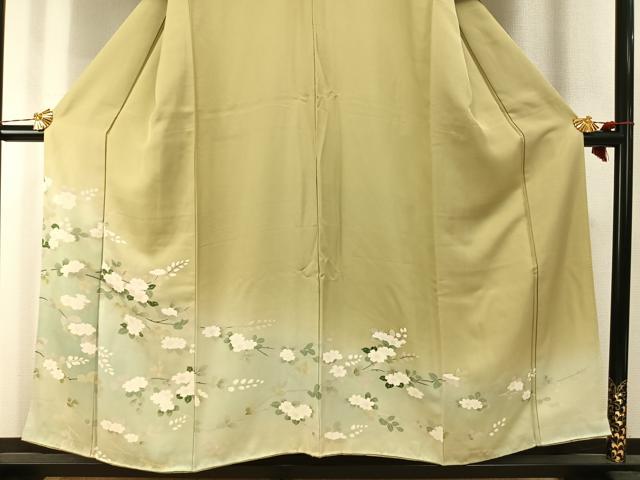 平和屋着物●訪問着 枝花文 暈し染め 正絹 逸品 AABI1984fy