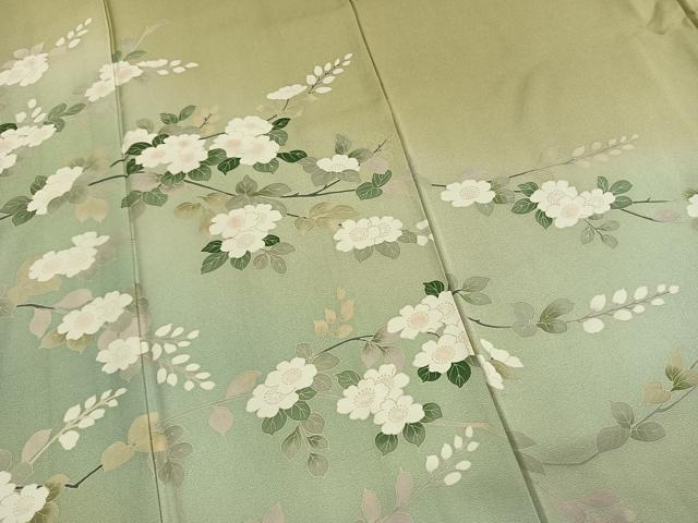 平和屋着物●訪問着 枝花文 暈し染め 正絹 逸品 AABI1984fy