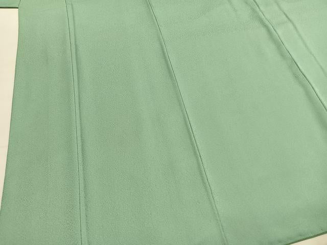 平和屋着物●上質な色無地 薄萌葱色 正絹 逸品 AABI1985fy