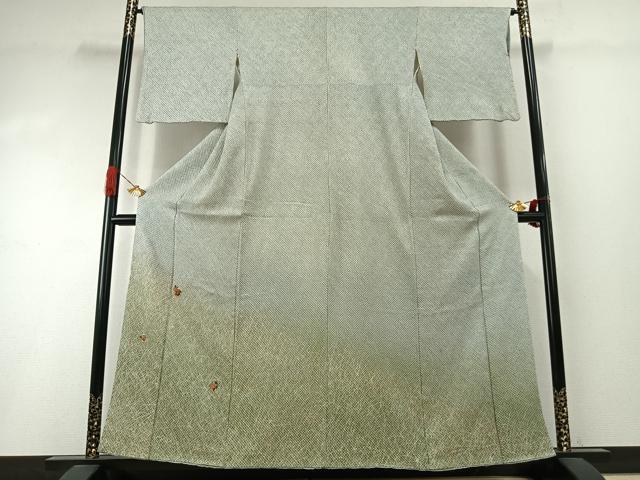 平和屋着物●訪問着 総刺繍 総絞り 草花文 金糸 金彩 正絹 逸品 AABI1992fy