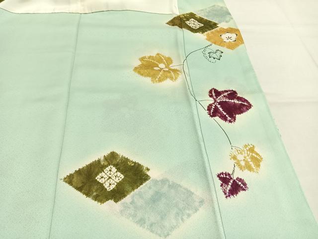 平和屋着物●日本工芸会正会員 絞りの小倉 辻が花の建亮 小倉建亮 訪問着 蔦の葉文 暈し染め 正絹 逸品 AABI1996fy