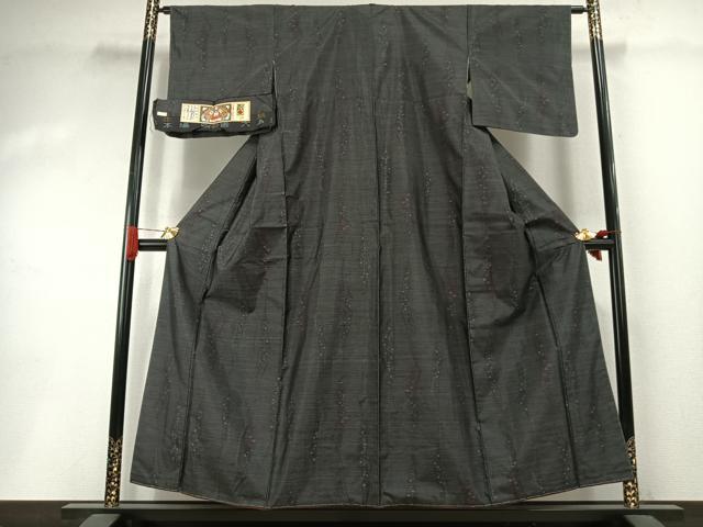 平和屋着物●本場大島紬 幾何学文様 株式会社大山謹製 証紙付き 正絹 逸品 未使用 AABI2002fy