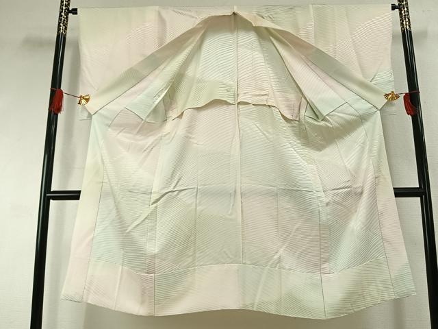平和屋着物●長襦袢 無双仕立て 斜縞地紋 正絹 逸品 AABI2004fy