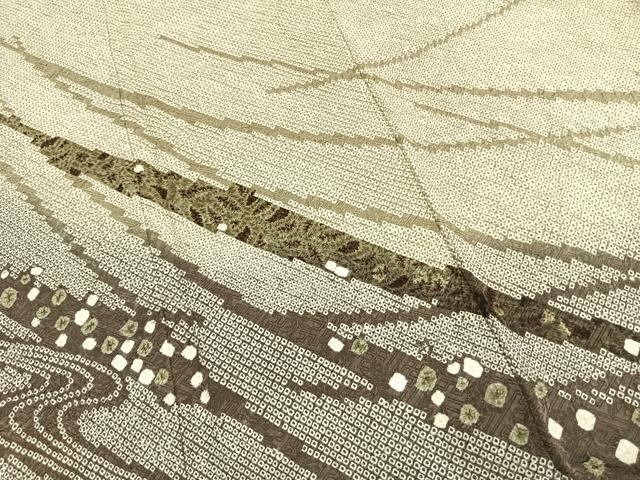 平和屋着物●訪問着 総絞り 幾何学文様 暈し染め やまと誂製 正絹 逸品 AABI2008fy