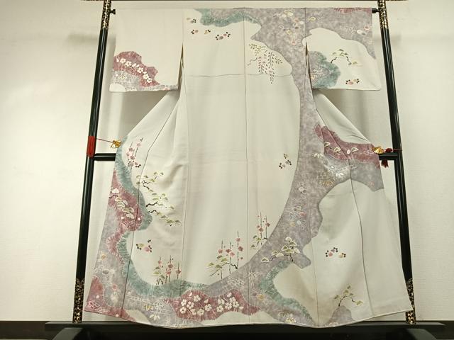 平和屋着物●十日町 名門 滝泰謹製 訪問着 絞り 松竹梅 正絹 逸品 AABI2016fy