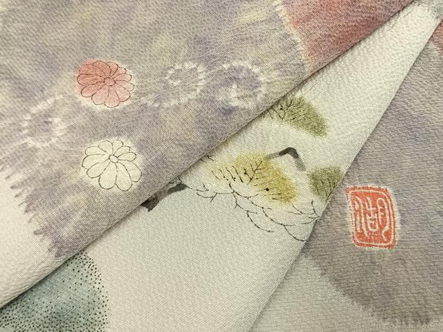 平和屋着物●十日町 名門 滝泰謹製 訪問着 絞り 松竹梅 正絹 逸品 AABI2016fy