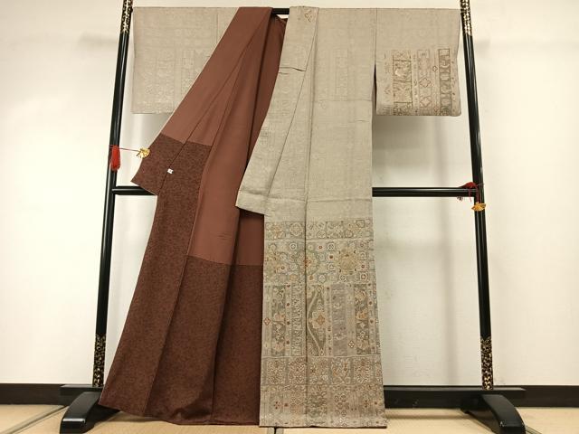 平和屋着物●訪問着 中国三大刺繍 汕頭刺繍 スワトウ刺繍 総刺繍 花鳥文 金銀糸 正絹 逸品 AABI2019fy