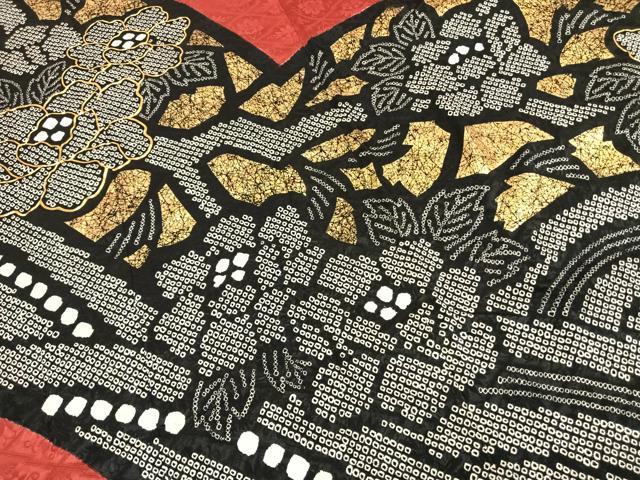 平和屋着物●豪華振袖 駒刺繍 絞り 草花文 金彩 正絹 逸品 AABI2022fy
