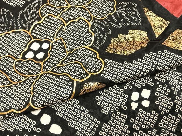 平和屋着物●豪華振袖 駒刺繍 絞り 草花文 金彩 正絹 逸品 AABI2022fy