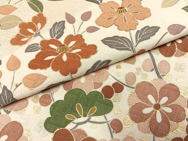 平和屋着物●訪問着 作家物 草花文 金彩 正絹 逸品 AABI2031fy
