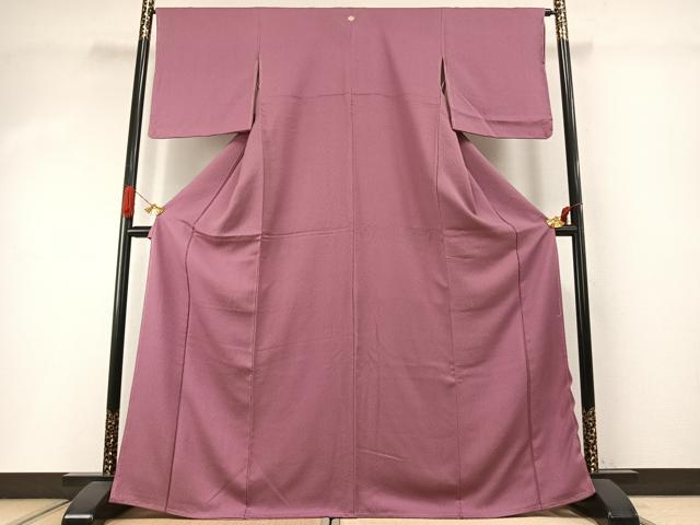 平和屋着物●上質な色無地 京紫色 正絹 逸品 未使用 AABI2032fy
