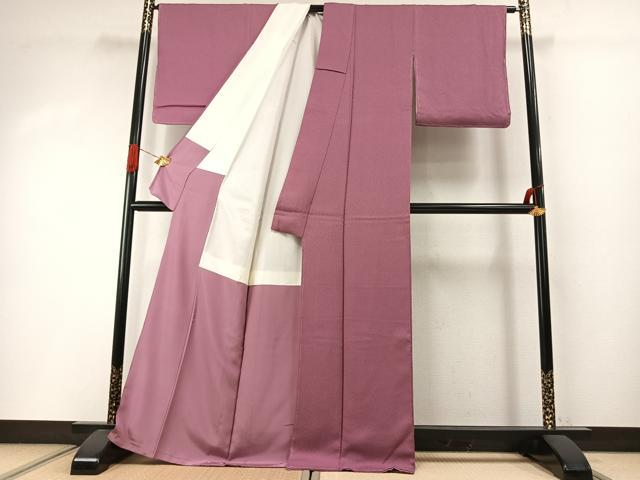 平和屋着物●上質な色無地 京紫色 正絹 逸品 未使用 AABI2032fy