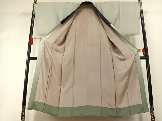 平和屋着物●男性 紬 アンサンブル 長襦袢(袷)セット 霞文 キングサイズ 正絹 逸品 AABI2034fy