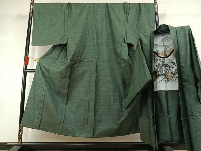 平和屋着物●男性 本場大島紬 アンサンブル 100亀甲 総詰め キングサイズ 正絹 逸品 AABI2035fy