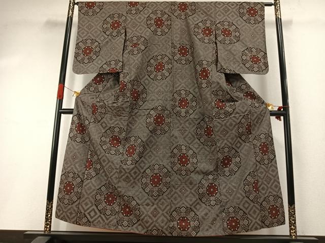 平和屋着物●本場大島紬 龍郷絣 正絹 逸品 AABI2047fy
