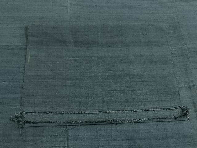 平和屋着物●男性 紬 アンサンブル 青碧色 反端付き 正絹 逸品 未使用 AABI2049fy