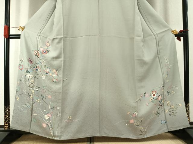 平和屋着物●訪問着 友禅 枝花文 暈し染め 正絹 逸品 未使用 AABI2050fy