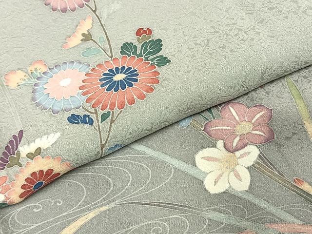 平和屋着物●訪問着 友禅 枝花文 暈し染め 正絹 逸品 未使用 AABI2050fy