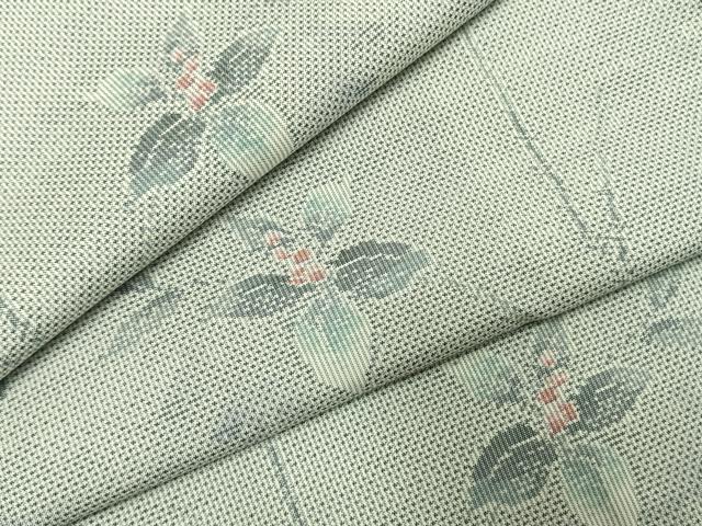 平和屋着物●都喜ヱ門 本場大島紬 白大島 一元7マルキ 総絣 南天文 藤絹織物謹製 正絹 逸品 AABI2055fy