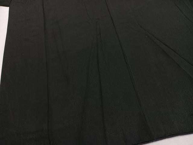 平和屋着物●男性 黒紋付 羽織セット 正絹 逸品 AABI2058fy