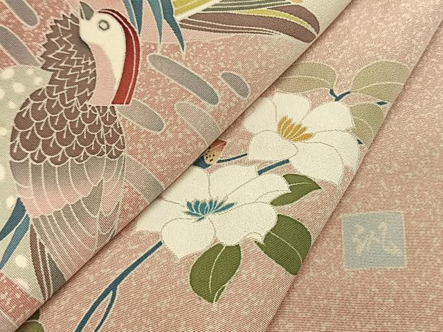 平和屋着物●訪問着 友禅 作家物 花鳥文 暈し染め 正絹 逸品 AABI2066fy