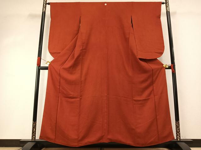 平和屋着物●小振袖 二尺袖 花尽くし地紋 赤丹色 正絹 逸品 AABI2075fy