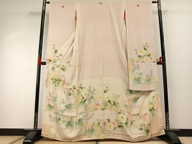 平和屋本店●アンティーク 大正ロマン 振袖 草花文 暈し染め 正絹 逸品 AABI2080fy