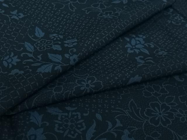 平和屋着物▽小紋 単衣 切嵌花文 洗える着物 AABI2081jh