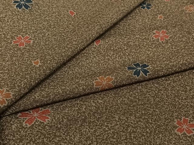 平和屋着物▽小紋 単衣 舞花文 洗える着物 AABI2085jh