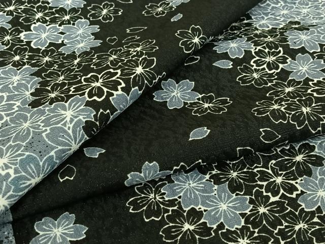 平和屋着物▽小紋 単衣 舞桜文 洗える着物 AABI2088jh
