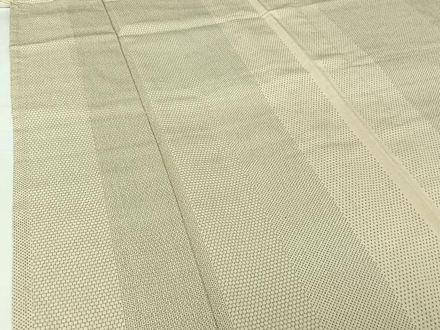 平和屋着物▽本塩沢 単衣 110亀甲 蚊絣 正絹 逸品 AABI2089jh