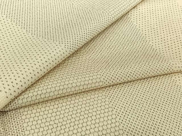 平和屋着物▽本塩沢 単衣 110亀甲 蚊絣 正絹 逸品 AABI2089jh