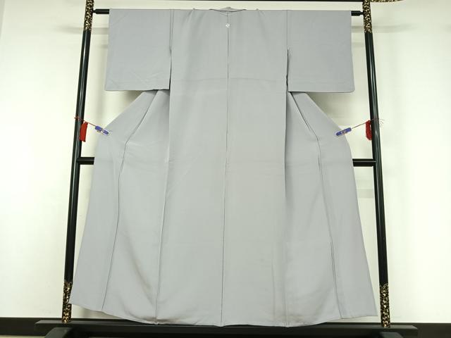 平和屋着物▽上質な色無地 単衣 暁鼠色 正絹 逸品 AABI2097jh