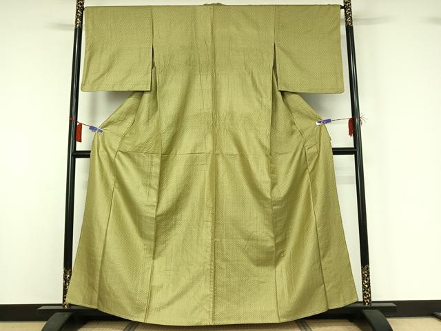 平和屋着物▽上質な紬 単衣 十字絣 正絹 逸品 AABI2111jh