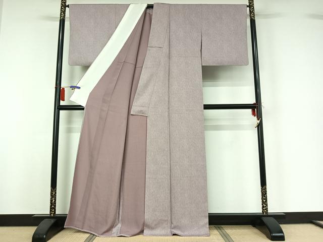 平和屋着物▽上質な小紋 単衣 霞文 正絹 逸品 AABI2116jh