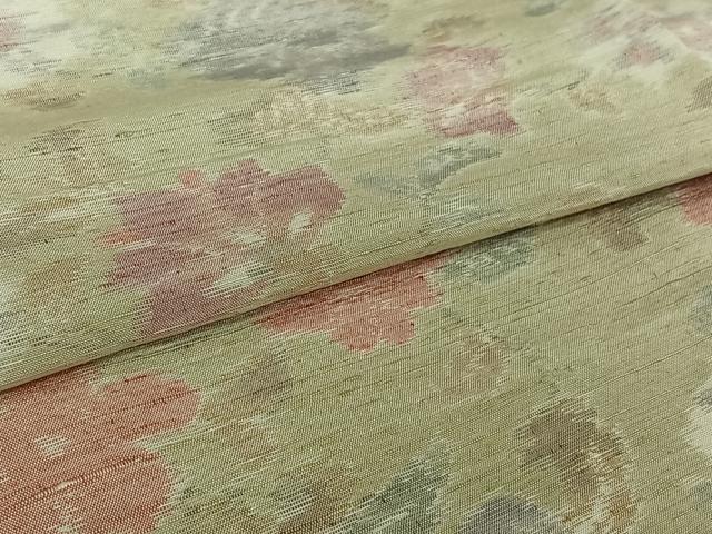 平和屋着物▽上質な紬 単衣 草花文 正絹 逸品 AABI2124jh