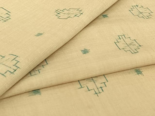 平和屋着物▽上質な紬 単衣 幾何学文様 正絹 逸品 AABI2147jh