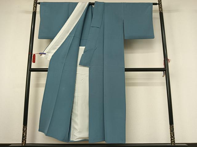 平和屋着物▽上質な色無地 単衣 浅縹色 正絹 逸品 AABI2152jh