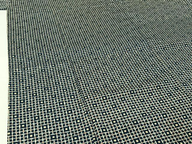 平和屋着物▽上質な小紋 単衣 格子花文 正絹 逸品 AABI2153jh