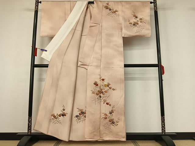 平和屋着物▽訪問着 単衣 刺繍 花籬文 暈し染め 金彩 正絹 逸品 AABI2155jh