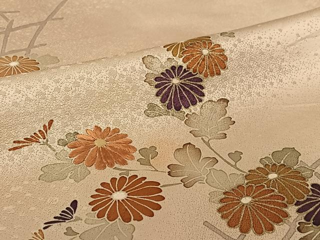 平和屋着物▽訪問着 単衣 刺繍 花籬文 暈し染め 金彩 正絹 逸品 AABI2155jh
