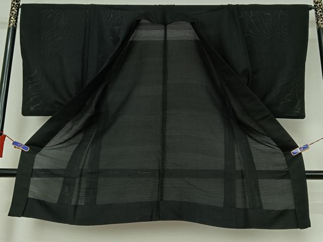 平和屋着物▽男性 羽織 黒紋付 暗黒色 正絹 逸品 AABI2177jh