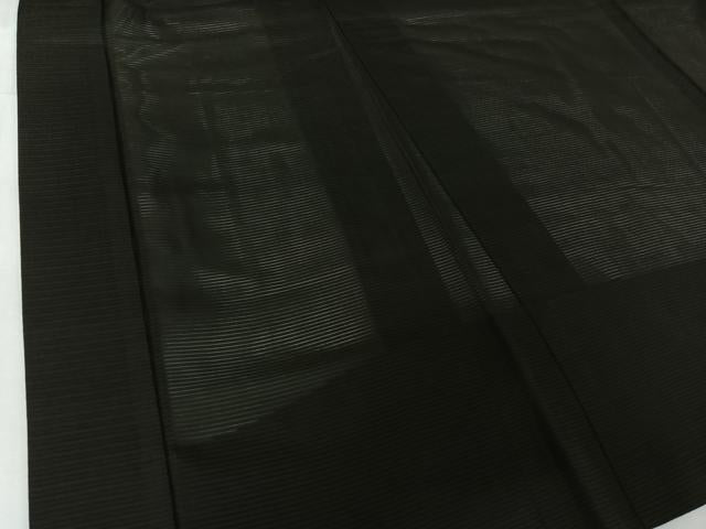 平和屋着物▽夏物 男性 羽織 黒紋付 スリーシーズン 春夏秋 絽 暗黒色 正絹 逸品 AABI2187jh